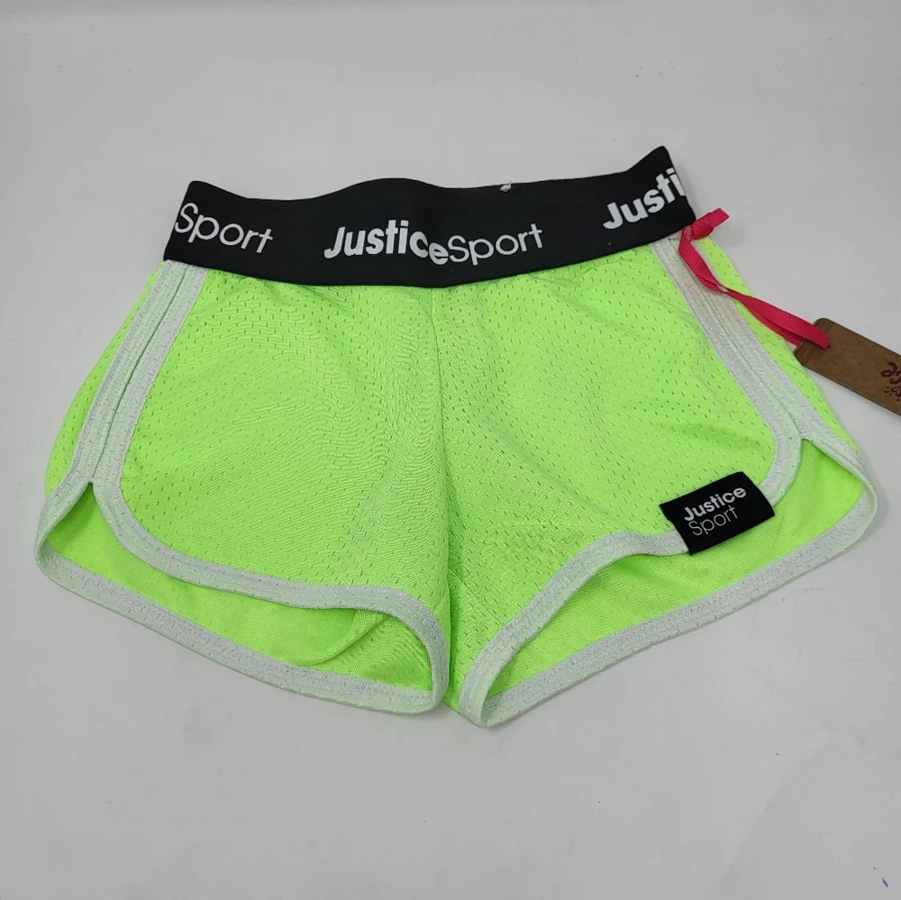 Justice‎ Girls XS 4/5 Dolphin Mesh Activewear Shorts New Neon Green